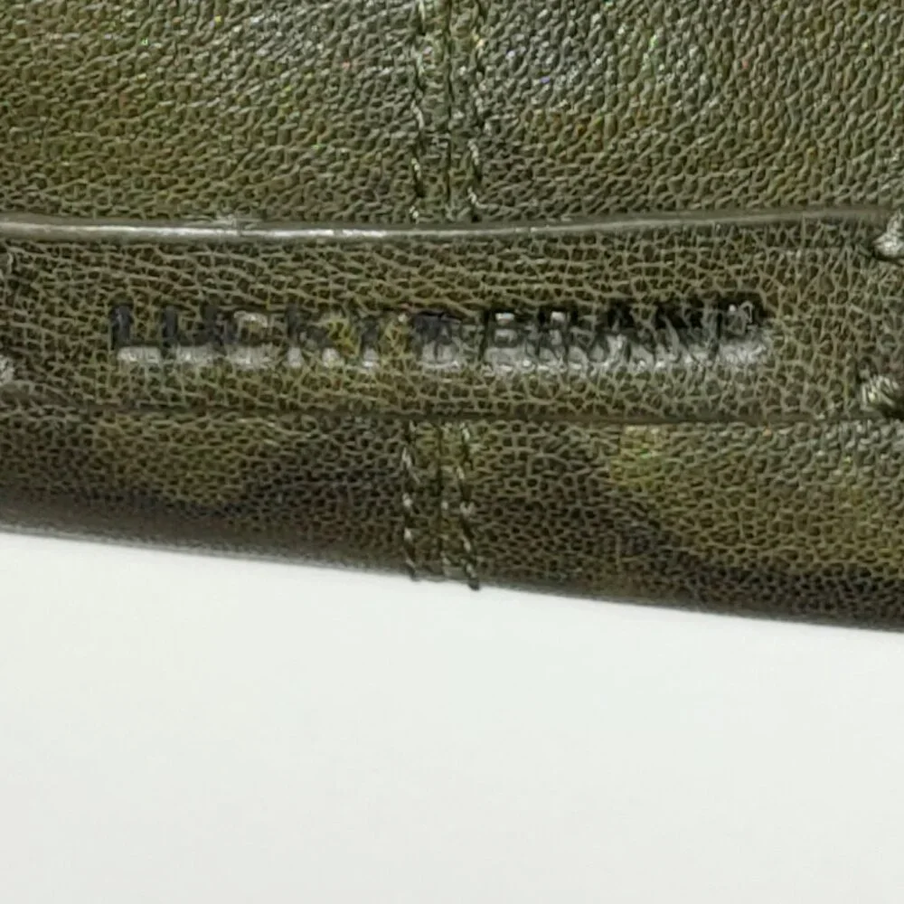 Lucky Brand Moss Green Pebbled Leather Crossbody Purse